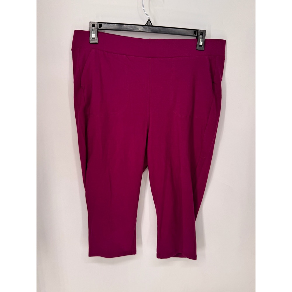 Torrid Leggings Womens 3 Purple EUC Cropped Stretch Pockets Cotton Blend